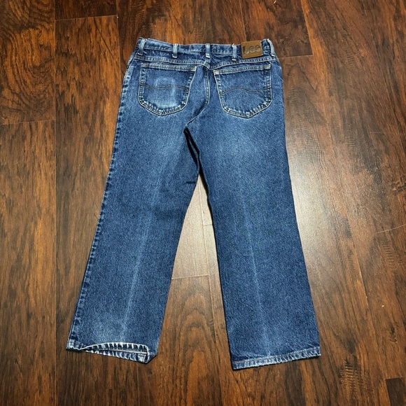 Lee Jeans Classic Dark Wash Blue Men’s Denim Jeans Regular Fit 36 x 30 - Picture 8 of 9